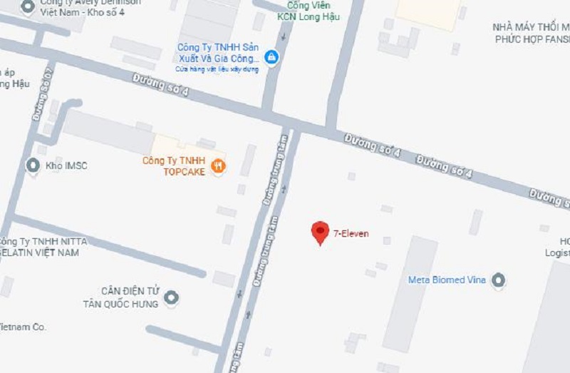 7-Eleven nằm trên trục đường chính trong KCN Long Hậu
