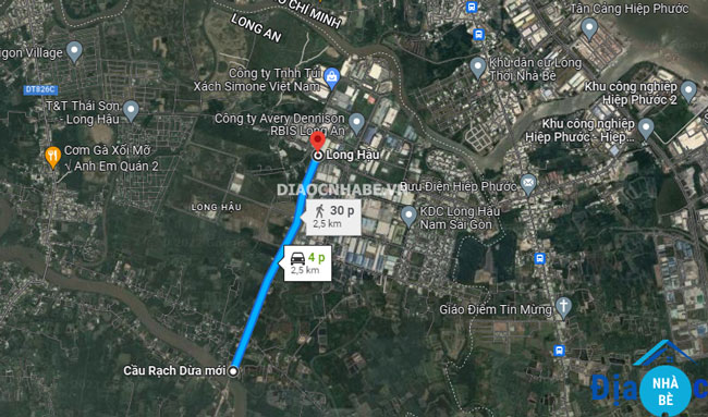 Tuyến đường Tân Tập Long Hậu trên google maps - ảnh 2