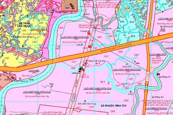 Bản đồ quy hoạch đất xã Phước Vĩnh Tây