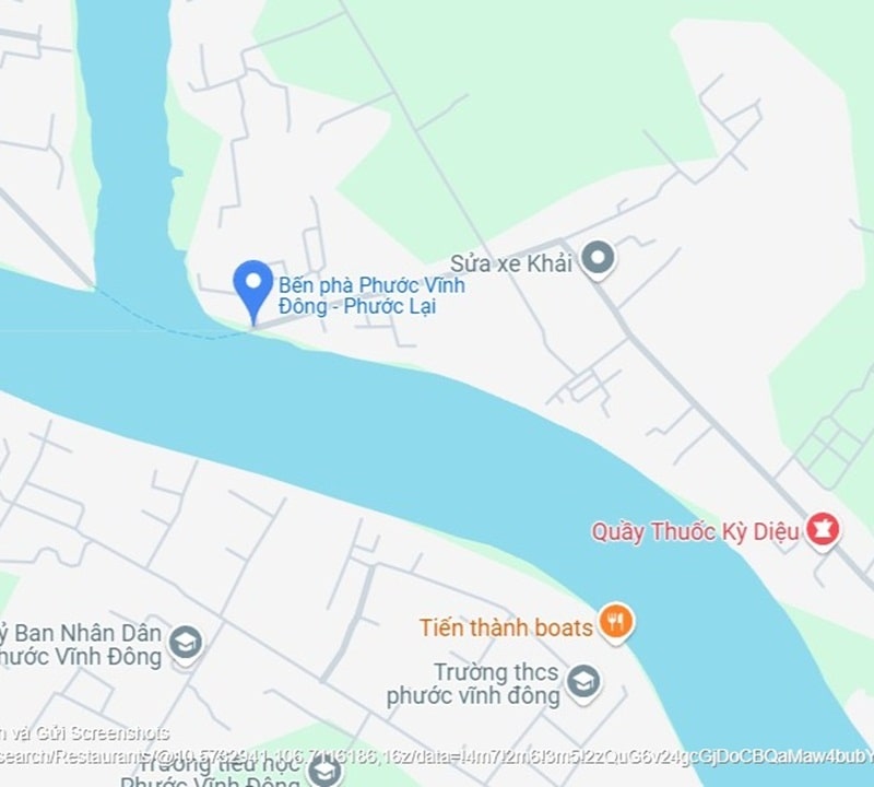 Bến phà Phước Vĩnh Đông - Phước Lại trên Google Maps