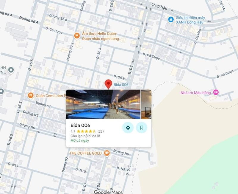 Bida 006 nằm gần các tuyến đường chính ở Long Hậu