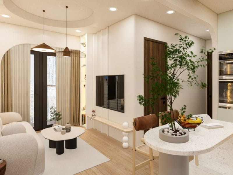 Thiết kế căn hộ mẫu với đầy đủ nội thất tiện nghi