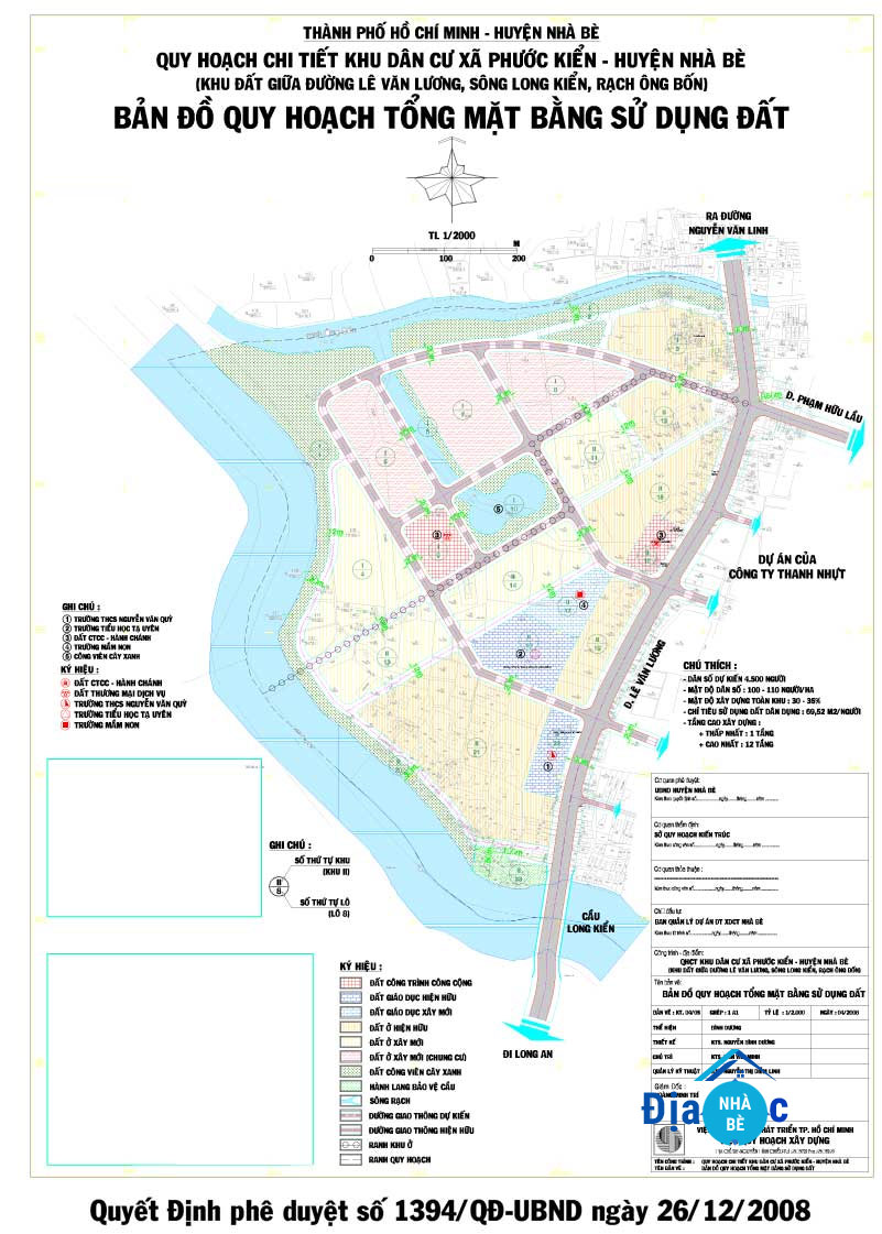 Bản Đồ quy hoạch khu dân cư xã Phước Kiển Nhà Bè