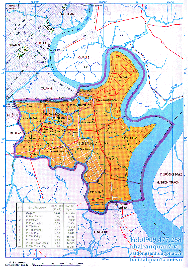 Bản đồ quy hoạch chi tiết Quận 7